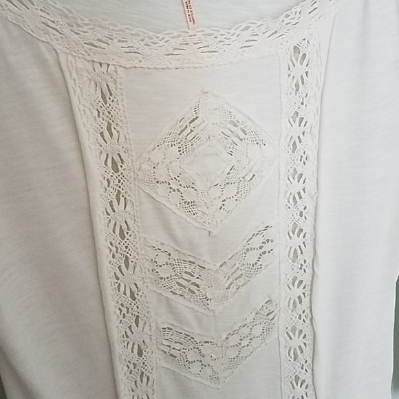 Free People Crochet Inset T Shirt Size XS - Picture 4 of 8